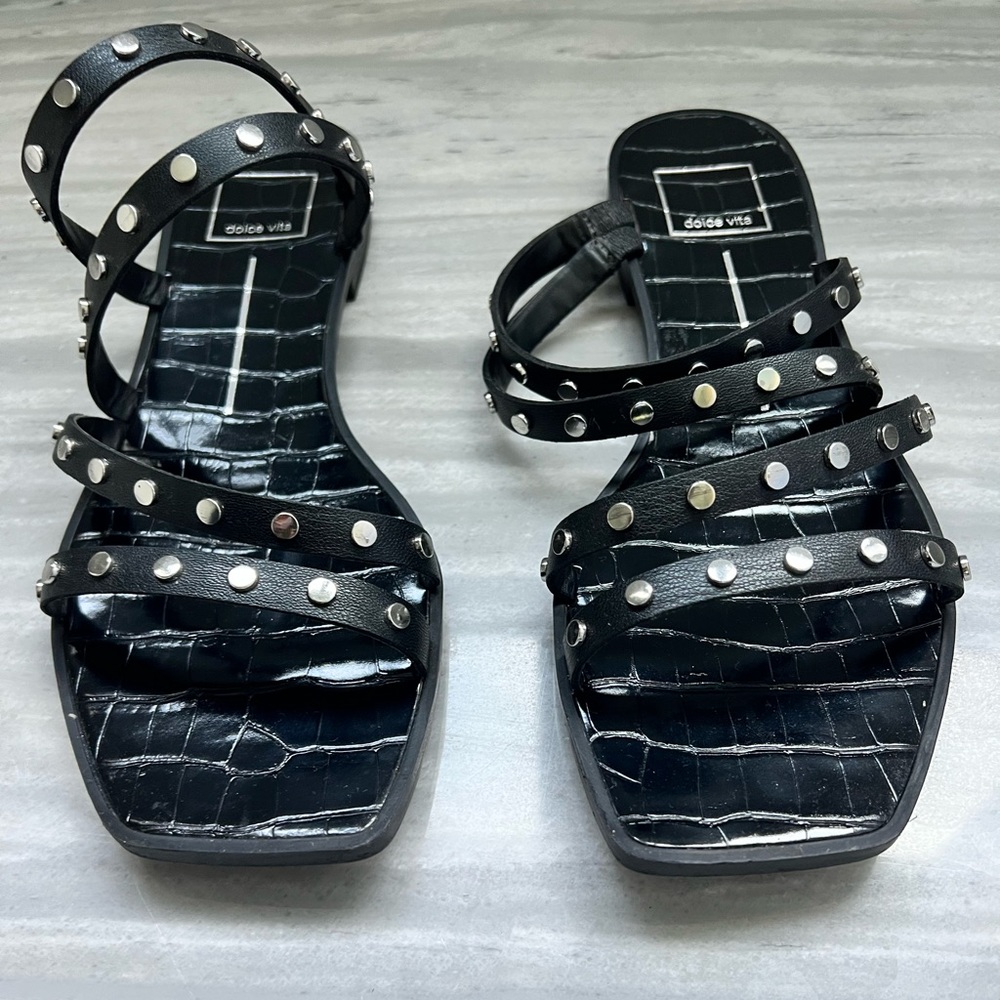 Dolce Vita Black Studded Sandals